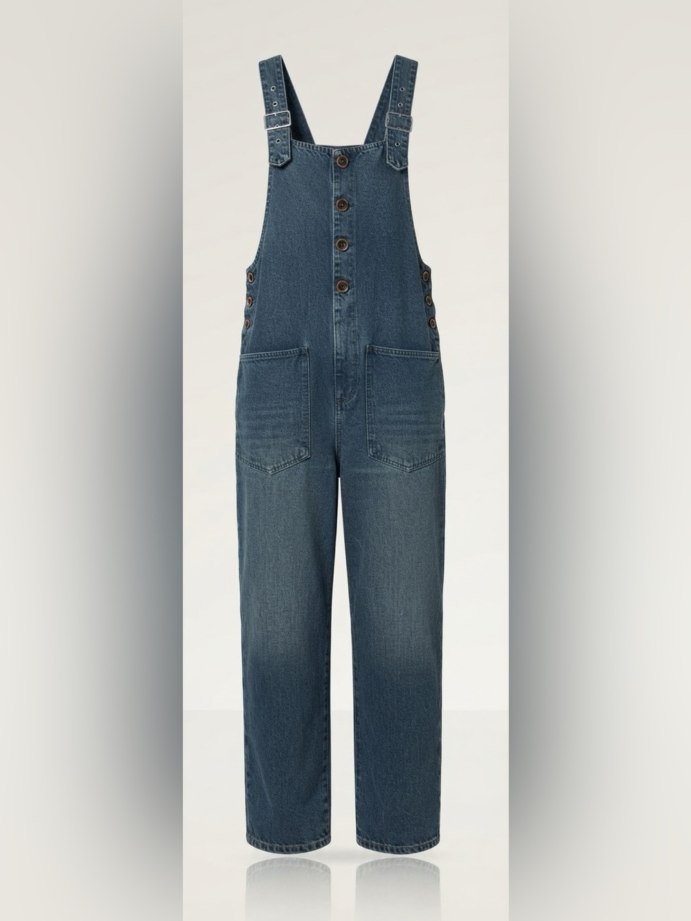 Classic Straight-Leg Denim Overalls — Blue